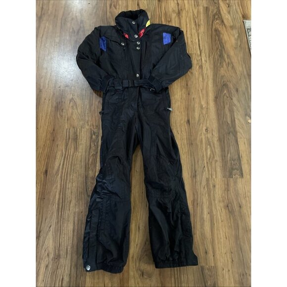 Obermeyer Edge II Ski Suit Woman’s 6 Du Pont Thermolite Hooded Front Zip Black - Picture 1 of 16